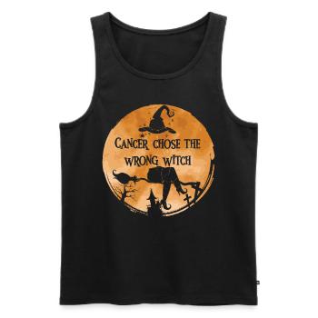 Cancer Chose The Wrong Witch Appendectomy - Men's Premium Organic Tank Top - black - Front - AI Model Male 178 light (178cm)