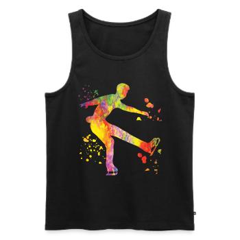 Eiskunstläufer Schlittschuhlaufen Eiskunstlauf - Männer Premium Bio Tank Top - Schwarz - Vorne - AI Model Male 178 light (178cm)