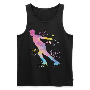 Eiskunstläufer Schlittschuhlaufen Eiskunstlauf - Männer Premium Bio Tank Top - Schwarz - Vorne - Michal (187cm)