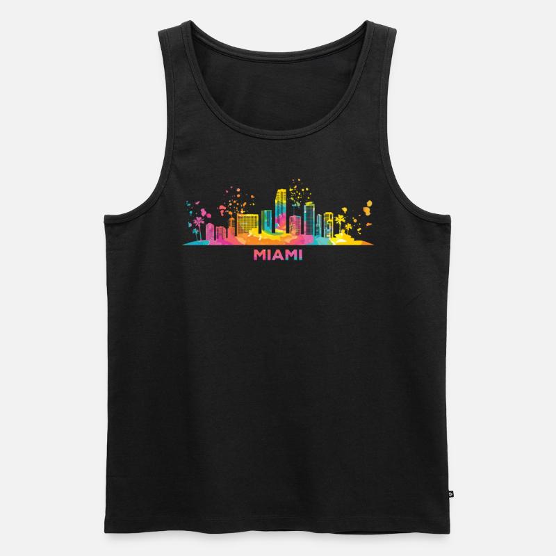 Miamian Skyline Miami - Männer Premium Bio Tank Top - Schwarz