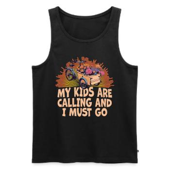 My kids call Cargo Cargobike - Men's Premium Organic Tank Top - black - Front - Michal (187cm)