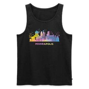 Minneapolitan Skyline Minneapolis - Men's Premium Organic Tank Top - black - Front - AI Model Male 178 light (178cm)