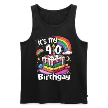 It's my birthgay birth-gay lgbt gay - Men's Premium Organic Tank Top - black - Front - Michal (187cm)