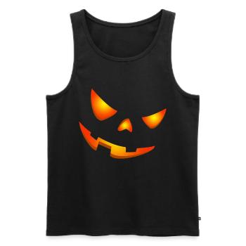 Happy Halloween Pumpkin Face - Men's Premium Organic Tank Top - black - Front - AI Model Male 178 light (178cm)