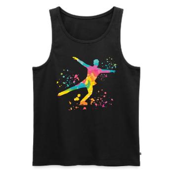 Eiskunstläufer Schlittschuhlaufen Eiskunstlauf - Männer Premium Bio Tank Top - Schwarz - Vorne - Michal (187cm)