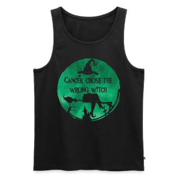 Cancer Witch Green Liver Cancer - Men's Premium Organic Tank Top - black - Front - AI Model Male 178 light (178cm)