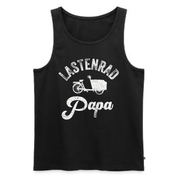 Lastenrad Papa Retro Fahhrad Cargobike - Männer Premium Bio Tank Top - Schwarz - Vorne - AI Model Male 178 light (178cm)