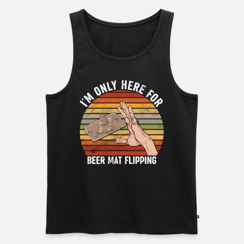 Bierdeckel Umdrehen Spiel - Männer Premium Bio Tank Top - Schwarz
