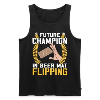 Bierdeckel Umdrehen Spiel Bier - Männer Premium Bio Tank Top - Schwarz - Vorne - AI Model Male 178 light (178cm)