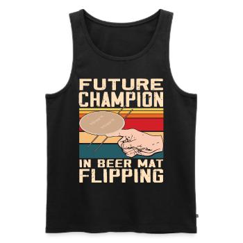 Bierdeckel Umdrehen Spiel Bier - Männer Premium Bio Tank Top - Schwarz - Vorne - AI Model Male 178 light (178cm)