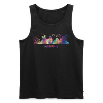 Memphean Skyline Memphis - Männer Premium Bio Tank Top - Schwarz - Vorne - Michal (187cm)