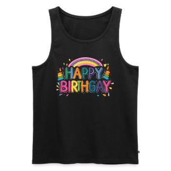Anniversaire Naissancegay Naissance-gay Gay Gay - Débardeur bio Premium Homme - noir - Devant - Michal (187cm)