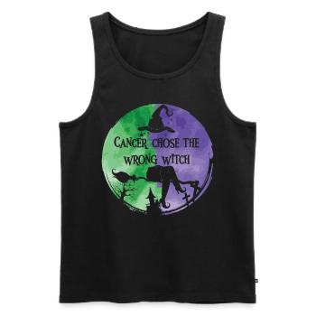 Cancer Witch Green Violet Anal Cancer - Men's Premium Organic Tank Top - black - Front - AI Model Male 178 light (178cm)
