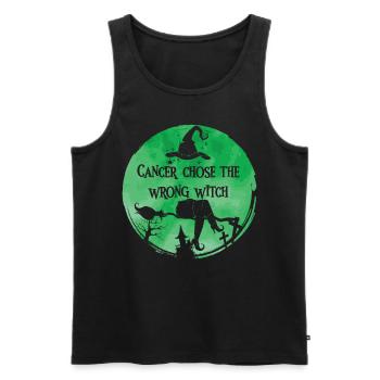 Cancer Witch Green Gallbladder Cancer - Men's Premium Organic Tank Top - black - Front - AI Model Male 178 light (178cm)