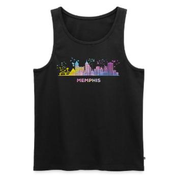 Memphean Skyline Memphis - Männer Premium Bio Tank Top - Schwarz - Vorne - Michal (187cm)