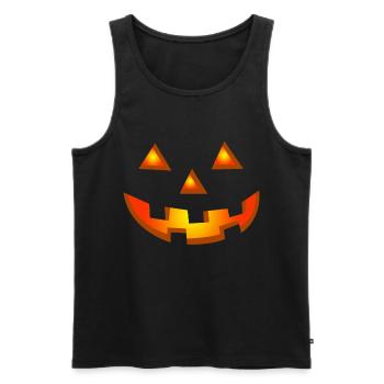Happy Halloween Pumpkin Face - Men's Premium Organic Tank Top - black - Front - AI Model Male 178 light (178cm)