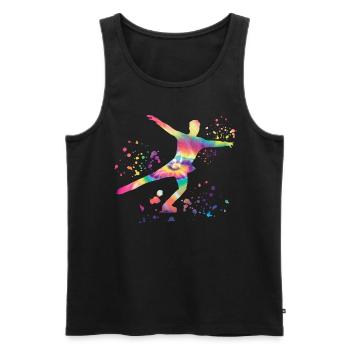 Eiskunstläufer Schlittschuhlaufen Eiskunstlauf - Männer Premium Bio Tank Top - Schwarz - Vorne - AI Model Male 178 light (178cm)