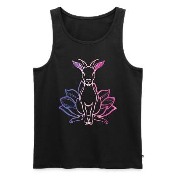 Goat yoga meditation, yoga class, yoga - Men's Premium Organic Tank Top - black - Front - AI Model Male 178 light (178cm)