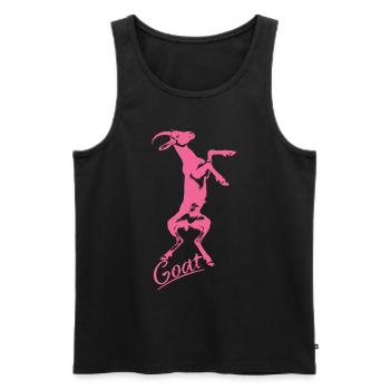Goat yoga meditation, yoga class, yoga - Men's Premium Organic Tank Top - black - Front - AI Model Male 178 light (178cm)