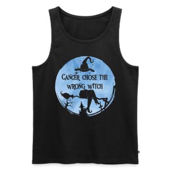 Cancer Witch Light Blue Prostate Cancer - Men's Premium Organic Tank Top - black - Front - AI Model Male 178 light (178cm)
