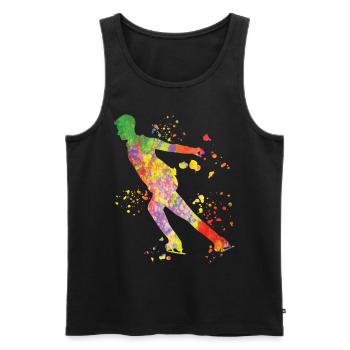 Eiskunstläufer Schlittschuhlaufen Eiskunstlauf - Männer Premium Bio Tank Top - Schwarz - Vorne - Michal (187cm)