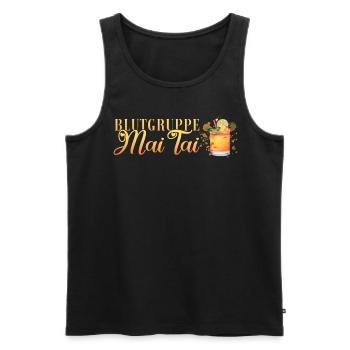 Groupe sanguin Mai Tai Enterrement de vie de jeune fille Barman - Débardeur bio Premium Homme - noir - Devant - Michal (187cm)