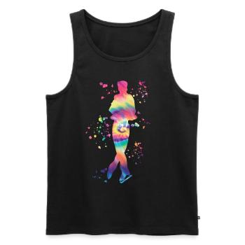 Eiskunstläufer Schlittschuhlaufen Eiskunstlauf - Männer Premium Bio Tank Top - Schwarz - Vorne - Michal (187cm)