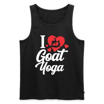 Goat yoga meditation, yoga class, yoga - Men's Premium Organic Tank Top - black - Front - AI Model Male 178 light (178cm)