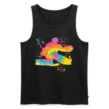 Eishockeyspieler Jungen Eishockey - Männer Premium Bio Tank Top - Schwarz - Vorne - AI Model Male 178 light (178cm)