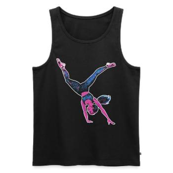 Cool cartwheel gymnast - Men's Premium Organic Tank Top - black - Front - Michal (187cm)