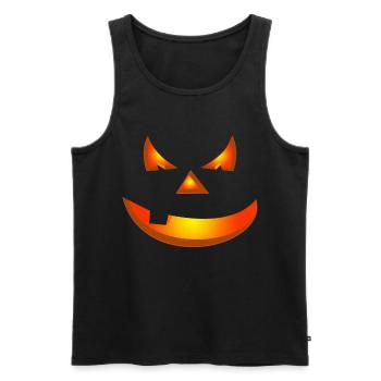 Happy Halloween Pumpkin Face - Men's Premium Organic Tank Top - black - Front - AI Model Male 178 light (178cm)