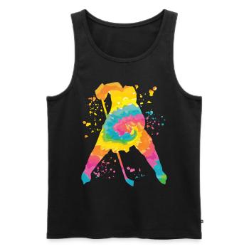 Eishockeyspieler Jungen Eishockey - Männer Premium Bio Tank Top - Schwarz - Vorne - AI Model Male 178 light (178cm)