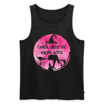 Cancer Sorcière Rose Cancer du sein - Débardeur bio Premium Homme - noir - Devant - Michal (187cm)