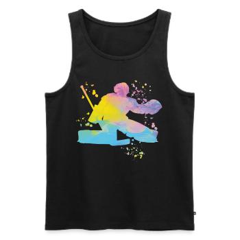Eishockeyspieler Jungen Eishockey - Männer Premium Bio Tank Top - Schwarz - Vorne - AI Model Male 178 light (178cm)