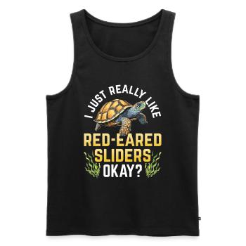 Red-eared turtle lovers - Men's Premium Organic Tank Top - black - Front - Michal (187cm)