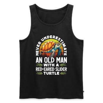 Red-eared turtle lovers - Men's Premium Organic Tank Top - black - Front - Michal (187cm)