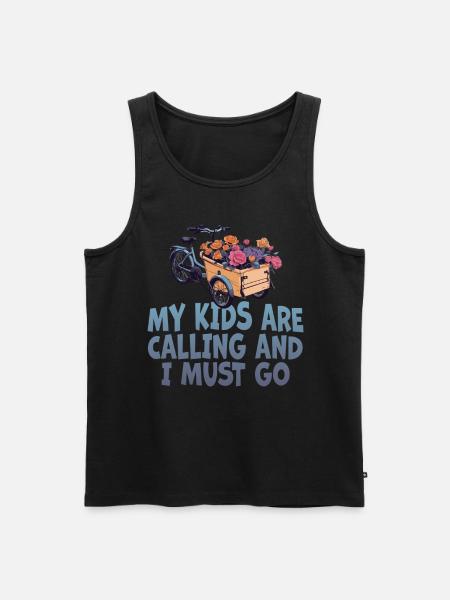 My kids call Cargo Cargobike - Men's Premium Organic Tank Top - black