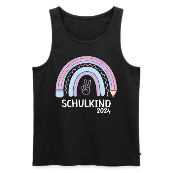 Rentrée scolaire Premier jour d’école enfant 2024 - Débardeur bio Premium Homme - noir - Devant - Michal (187cm)