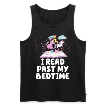 Je lis licorne après le coucher - Débardeur bio Premium Homme - noir - Devant - AI Model Male 178 light (178cm)