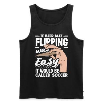 Beer mat turn over game beer - Men's Premium Organic Tank Top - black - Front - AI Model Male 178 light (178cm)