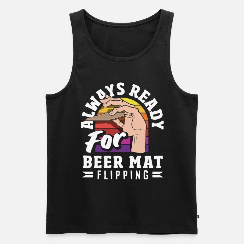 Bierdeckel Umdrehen Spiel Bier - Männer Premium Bio Tank Top - Schwarz