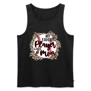 Ma joueuse préférée m’appelle maman baseball - Débardeur bio Premium Homme - noir - Devant - Michal (187cm)