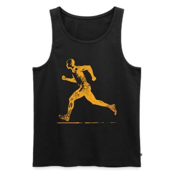 Laufdesign Für Läufer Beim Marathon - Männer Premium Bio Tank Top - Schwarz - Vorne - AI Model Male 178 light (178cm)
