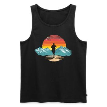 Conception de course pour les coureurs au marathon - Débardeur bio Premium Homme - noir - Devant - Michal (187cm)