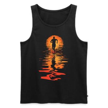 Conception de course pour les coureurs au marathon - Débardeur bio Premium Homme - noir - Devant - Michal (187cm)