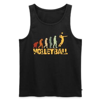 Ballon de volley-ball Evolution Joueur de volley-ball Vintage - Débardeur bio Premium Homme - noir - Devant - AI Model Male 178 light (178cm)