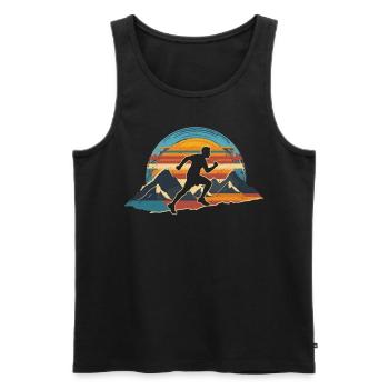 Conception de course pour les coureurs au marathon - Débardeur bio Premium Homme - noir - Devant - Michal (187cm)
