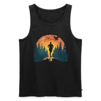 Laufdesign Für Läufer Beim Marathon - Männer Premium Bio Tank Top - Schwarz - Vorne - AI Model Male 178 light (178cm)