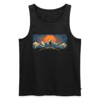 Conception de course pour les coureurs au marathon - Débardeur bio Premium Homme - noir - Devant - Michal (187cm)
