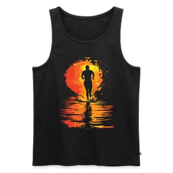 Conception de course pour les coureurs au marathon - Débardeur bio Premium Homme - noir - Devant - Michal (187cm)